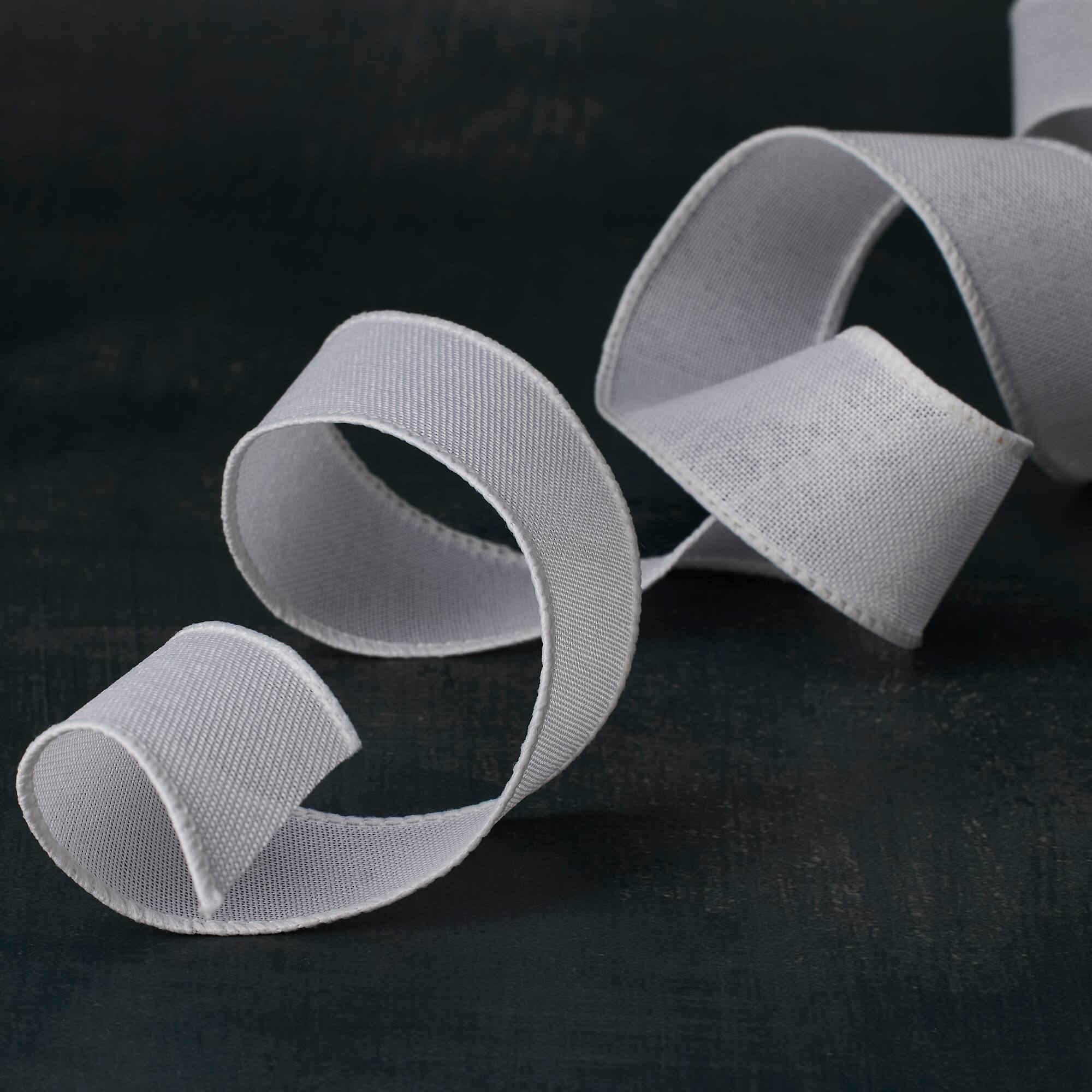 1.5" x 20ft. White Wired Faux Linen Ribbon by Celebrate It™